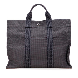 Hermès B Hermès Gray Dark Gray Canvas Fabric Herline MM France