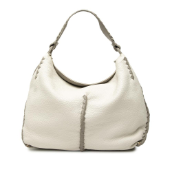 Bottega Veneta B Bottega Veneta White Goatskin Leather Large Washed Cervo Deerskin Hobo Italy