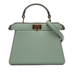 Fendi AB Fendi Green Mint Calf Leather Petite Peekaboo ISeeU Satchel Italy