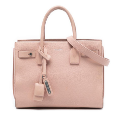 Saint Laurent B Saint Laurent Pink Light Pink Calf Leather Baby Grained skin Sac De Jour Satchel Italy