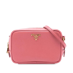 Prada B Prada Pink Blush Saffiano Leather Mini Camera Bag Italy