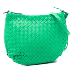 Bottega Veneta AB Bottega Veneta Green Nappa Leather Leather Nappa Intrecciato Shoulder Bag Italy