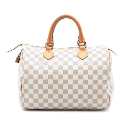 Louis Vuitton B Louis Vuitton White Damier Canvas Fabric Damier Azur Speedy 30 France