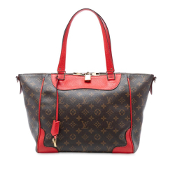 Louis Vuitton B Louis Vuitton Brown with Red Monogram Canvas Fabric Monogram Estrela MM France