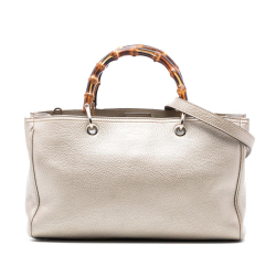 Gucci AB Gucci Gold Calf Leather Medium skin Bamboo Shopper Satchel Italy