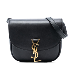 Saint Laurent B Saint Laurent Black Calf Leather Small Monogram Kaia Crossbody Italy