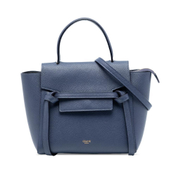 Celine B Celine Blue Dark Blue Calf Leather Nano Grained skin Belt Bag Italy