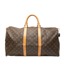 Louis Vuitton B Louis Vuitton Brown Monogram Canvas Fabric Monogram Keepall 50 France