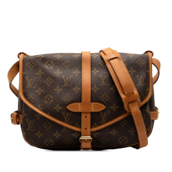 Louis Vuitton B Louis Vuitton Brown Monogram Canvas Fabric Monogram Saumur 30 France