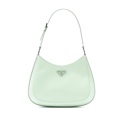 Prada AB Prada Green Mint Calf Leather Spazzolato Cleo Shoulder Bag Italy