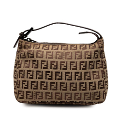Fendi B Fendi Brown Light Brown Canvas Fabric Zucchino Handbag Italy
