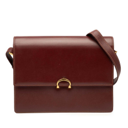 Cartier B Cartier Red Bordeaux Calf Leather Must de Cartier Crossbody Italy