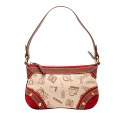 Loewe B LOEWE Brown Beige with Red Canvas Fabric 160th Anniversary Suede Trimmed Shoulder Bag China