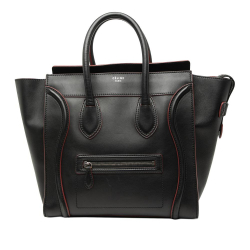 Celine B Celine Black Calf Leather Mini Bicolor Smooth skin Luggage Tote Italy