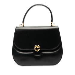 Gucci B Gucci Black Calf Leather Horsebit Top Handle Bag Italy