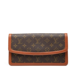 Louis Vuitton B Louis Vuitton Brown Monogram Canvas Fabric Monogram Pochette Dame PM France