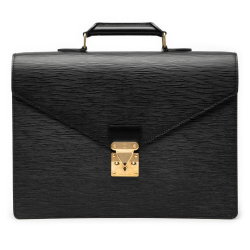 Louis Vuitton AB Louis Vuitton Black Epi Leather Leather Epi Serviette Ambassadeur France