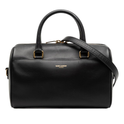 Saint Laurent B Saint Laurent Black Calf Leather Baby Classic Duffle Satchel Italy