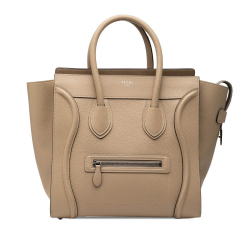 Celine B Celine Brown Light Brown Calf Leather Mini skin Luggage Tote Italy