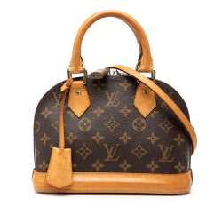 Louis Vuitton B Louis Vuitton Brown Monogram Canvas Fabric Monogram Alma BB France