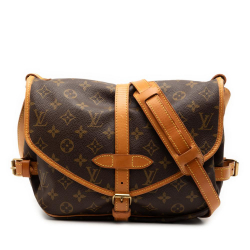 Louis Vuitton B Louis Vuitton Brown Monogram Canvas Fabric Monogram Saumur 30 France