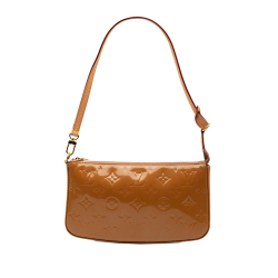 Louis Vuitton AB Louis Vuitton Brown Vernis Leather Leather Monogram Vernis Pochette Accessoires France