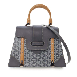 Goyard B Goyard Gray Coated Canvas Fabric Goyardine Saigon Structured PM France