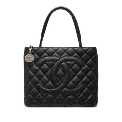 Chanel AB Chanel Black Caviar Leather Leather Caviar Medallion Tote Italy