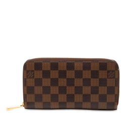 Louis Vuitton B Louis Vuitton Brown Damier Canvas Fabric Damier Ebene Zippy Long Wallet France