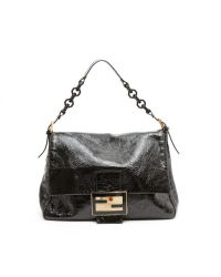 Fendi Crinkled Patent Mamma Forever Baguette Bag