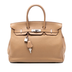 Hermès B Hermès Brown Light Brown Calf Leather Togo Birkin Retourne 35 France