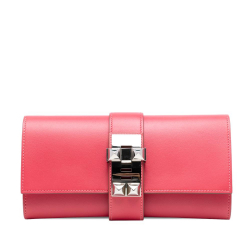 Hermès AB Hermès Pink Calf Leather Tadelakt Medor Clutch 23 France