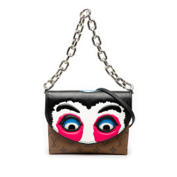 Louis Vuitton Brown Monogram Reverse and Epi Printed Kabuki Masks Pochette France
