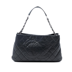 Chanel AB Chanel Black Caviar Leather Leather CC Quilted Caviar Expandable Tote Italy