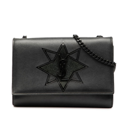 Saint Laurent B Saint Laurent Black Calf Leather Small skin Star Monogram Kate Crossbody Italy