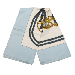 Hermès AB Hermès White Silk Fabric Brides de Gala Scarf 90 France