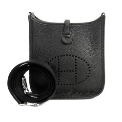 Hermès AB Hermès Black Calf Leather Clemence Evelyne TPM 16 France