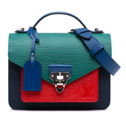 Louis Vuitton AB Louis Vuitton Blue Navy with Red Epi Leather Leather Tricolor Epi Neo Monceau France