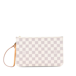 Louis Vuitton B Louis Vuitton White Damier Canvas Canvas Damier Azur Neverfull Pouch MM France