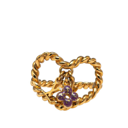 Louis Vuitton AB Louis Vuitton Gold Gold Plated Metal Monogram Sweet Heart Ring France