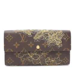 Louis Vuitton AB Louis Vuitton Brown Monogram Canvas Canvas Monogram Dentelle Sarah Long Wallet France