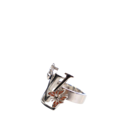 Louis Vuitton B Louis Vuitton Silver Palladium Metal Plated Enamel Fairytale Cocktail Ring Italy