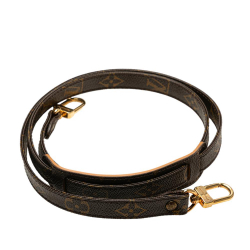 Louis Vuitton AB Louis Vuitton Brown with Gold Monogram Canvas Fabric Monogram Bag Strap France