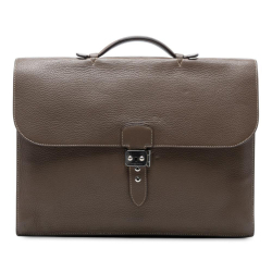 Hermès B Hermès Brown Light Brown Calf Leather Togo Sac a Depeches 40 France