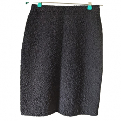 Escada Jupe en soie noire texturée 36