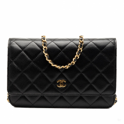 Chanel WOC Caviar Leather Quilted Flap Crossbody Black