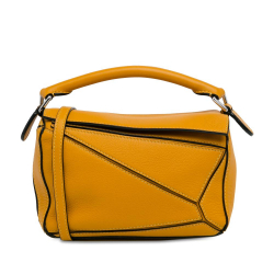 Loewe AB LOEWE Yellow Mustard Calf Leather Mini skin Puzzle Satchel Spain