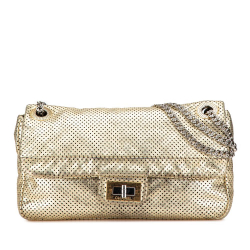 Chanel B Chanel Gold Light Gold Calf Leather Medium Perforated skin Reissue Drill Flap Italy