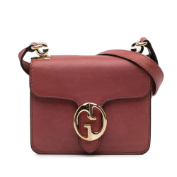 Gucci B Gucci Red Calf Leather Small 1973 Crossbody Bag Italy