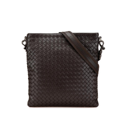 Bottega Veneta B Bottega Veneta Brown Dark Brown Nappa Leather Leather Nappa Intrecciato Crossbody Italy